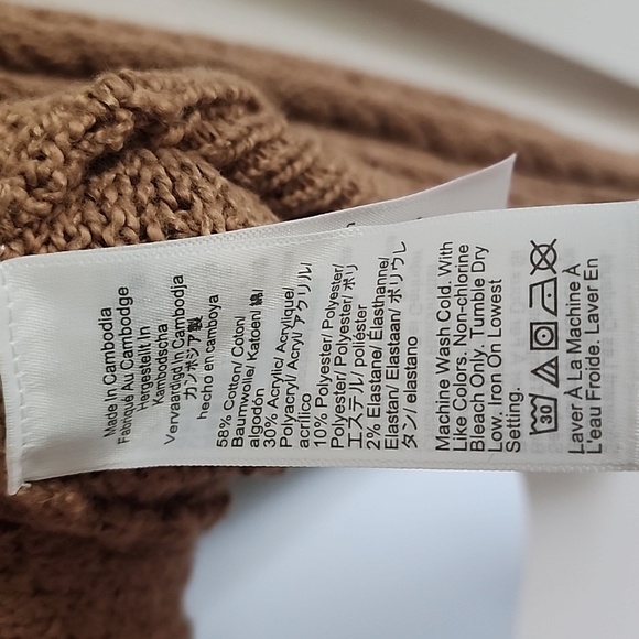 Nwt J. Crew Rollneck Cable Knit Sweater In Brown Size XS - Picture 4 of 5